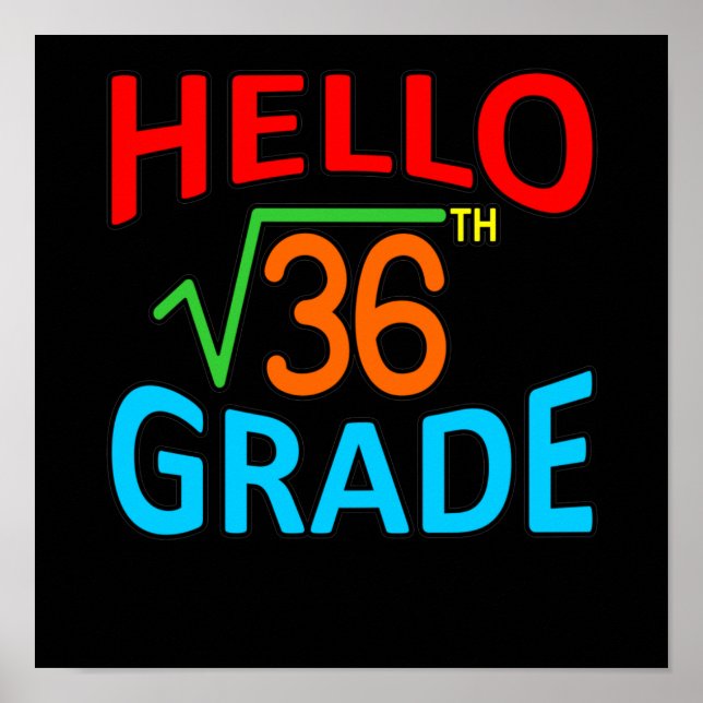 Poster Enseignant en mathématiques de 6e année (Devant)