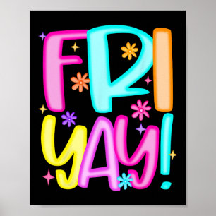 Poster Enseignant Heureux Vendredi Weekend Vendredi Prépa