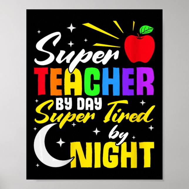 Poster Enseignant Par Jour Super Fatigué Par L'École D'En (Devant)