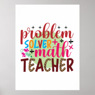 Poster Enseignant Problème d'art Solveur Math Enseignant