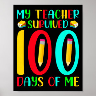 Poster Enseignant Survécu 100 Jours De Moi 100ème Jour De