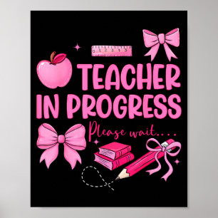 Poster Enseignante féminine en progrès mignonne coquette 