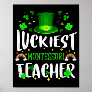 Poster Enseignante montessori la plus chanceuse jour de l