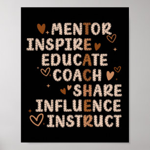 Poster Enseignants Mentor Inspirer Educer Coach Partager 