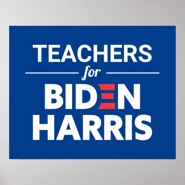 Poster Enseignants pour Biden Harris Texte personnalisé b (Devant)