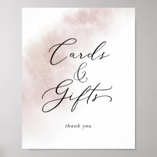 Poster Enseigne à l'aquarelle rose   Carte et Cadeaux