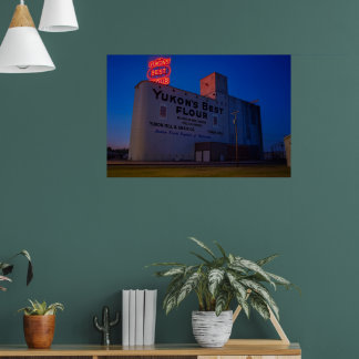 Poster Enseigne au néon du moulin à farine Yukon' Best à