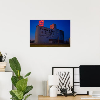 Poster Enseigne au néon du moulin à farine Yukon' Best à