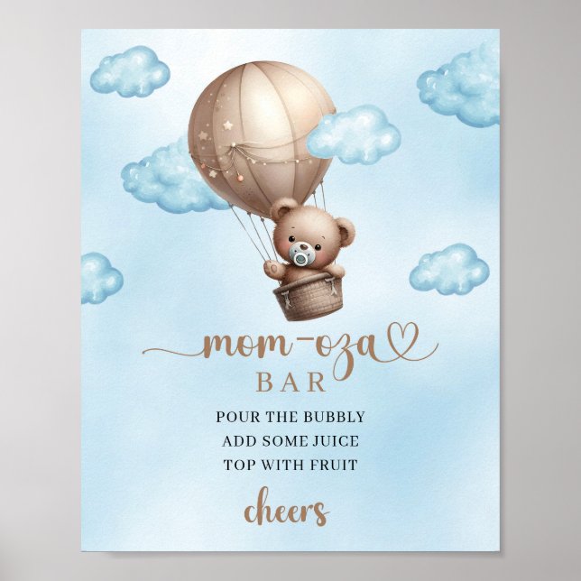 Poster Enseigne Brown en peluche montgolfière maman-osa b (Devant)