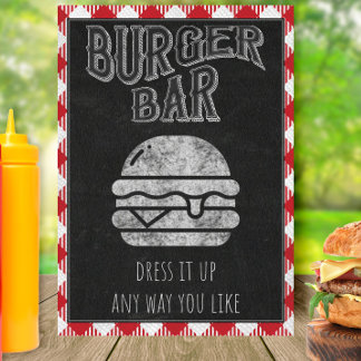 Poster Enseigne Burger Bar Je Fais du BBQ