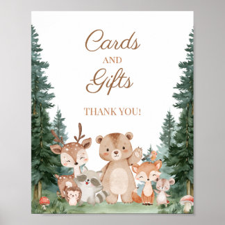 Poster Enseigne Cartes Et Cadeaux Animaux De La Forêt Bab