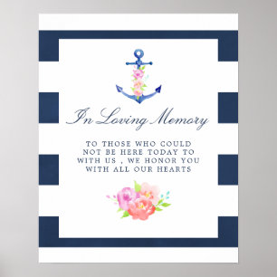 Poster Enseigne commémorative de mariage à thème floral a