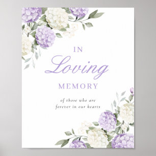 Poster Enseigne commémorative Purple Hydrangea en souveni