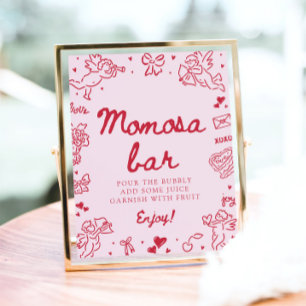Poster Enseigne de bar à Mimosas pour Baby Shower Maman R