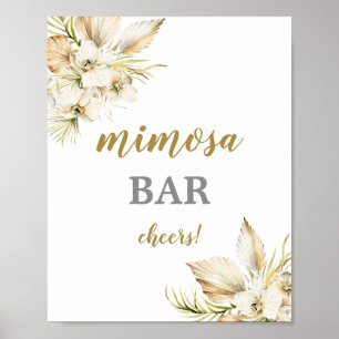 Poster Enseigne de bar Boho Desert palmiers séchés Mimosa