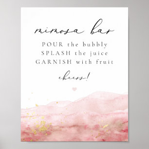 Poster Enseigne de bar JULIEN Dusty Rose Blush Mimosa aqu