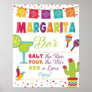 Poster Enseigne de bar Margarita - Fiesta - Fond blanc