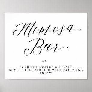 Poster Enseigne de bar Mimosa Chic pour enterrement de vi