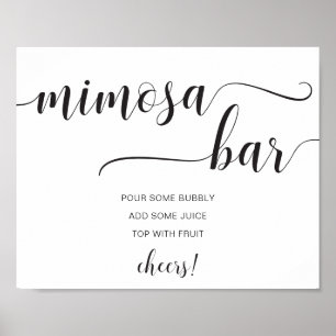 Poster Enseigne de bar Mimosa minimaliste moderne de Leyt