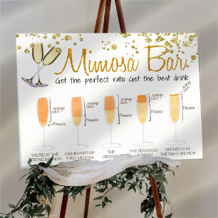 Poster Enseigne de bar Mimosa Pailletée pour brunch de ma