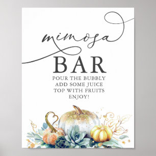 Poster Enseigne de bar Mimosa Succulents Citrouilles Ente