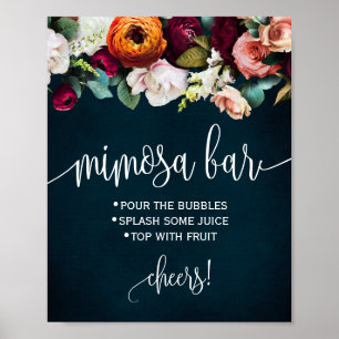 Poster Enseigne de bar Mimosa Vin Mariage Naval Fête de M