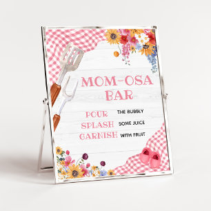 Poster Enseigne de bar Mom Osa pour Baby Shower Pink Barb