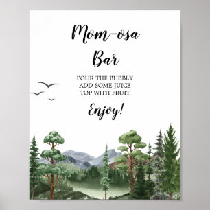 Poster Enseigne de bar Mom-osa pour la baby shower Rocky