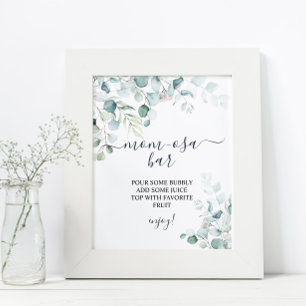 Poster Enseigne de bar Momosa Feuilles d'Eucalyptus Verdu