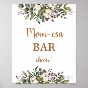 Poster Enseigne de bar Momosa pour Baby Shower Boho Nurse