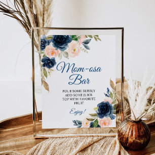 Poster Enseigne de bar Momosa pour une douche florale ble