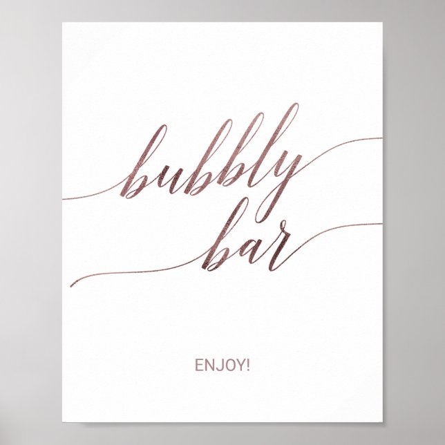 Poster Enseigne de bar pétillant en calligraphie dorée ro (Devant)