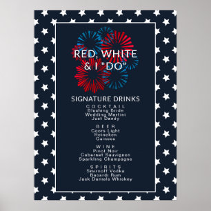 Poster Enseigne de bar pour fête prénuptiale couple Rouge