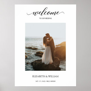 Poster Enseigne de bienvenue de mariage photo de calligra