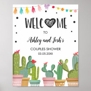 Poster Enseigne de bienvenue pour mariage Cactus Fiesta p