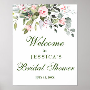 Poster Enseigne de bienvenue pour une baby shower aquarel