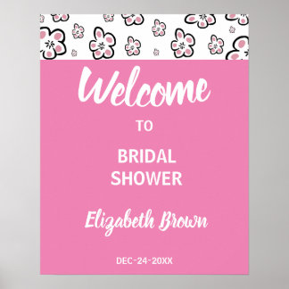 Poster Enseigne de Bienvenue pour une Baby Shower Rose Am
