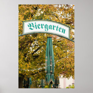 Poster Enseigne de Biergarten, Allemagne
