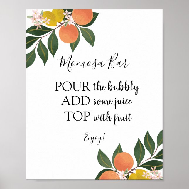 Poster Enseigne de boisson Citrus Momosa Bar (Devant)