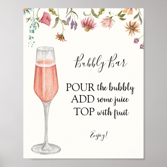 Poster Enseigne de boisson de bar Bubbly (Devant)