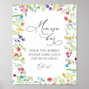 Poster Enseigne de boisson de bar Mimosa Fleur sauvage