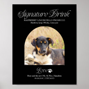 Poster Enseigne de boisson signature de mariage avec phot