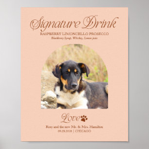 Poster Enseigne de boisson signature de mariage avec phot