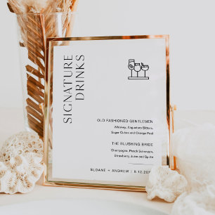 Poster Enseigne de boissons de signature de mariage HARLO