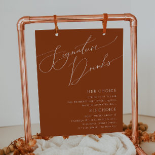 Poster Enseigne de boissons signature en terre cuite du d