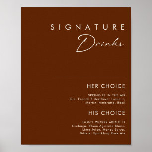 Poster Enseigne de boissons signatures Simple Desert Dark