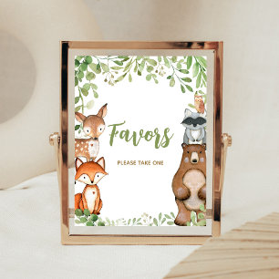 Poster Enseigne de cadeaux de fête prénatale pour la forê