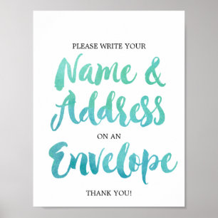 Poster Enseigne de calligraphie à l'aquarelle Adresser un