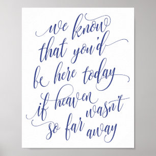 Poster Enseigne de calligraphie de luxe en souvenir (Bleu