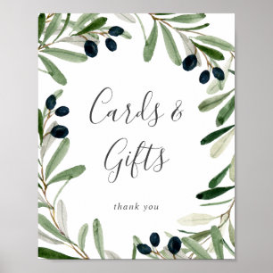 Poster Enseigne de Cartes et Cadeaux Branche d'Olivier Mo